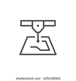 Laser cutting line icon