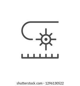 Laser cutting line icon