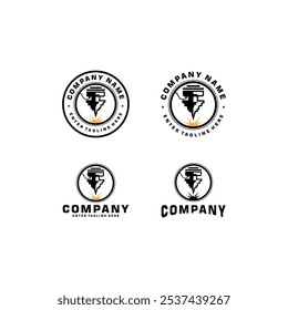 Laser Cutting logo design, laser cutting vector, vintage laser cutting
