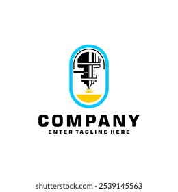 Design de logotipo de corte a laser, vetor de corte a laser, corte a laser vintage