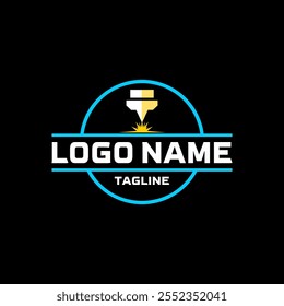 Laser Cutting logo design, laser cutting vector, cnc, vintage laser cutting