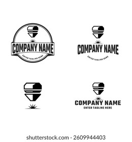 Laser Cutting logo design, laser cutting vector, vintage laser cutting
