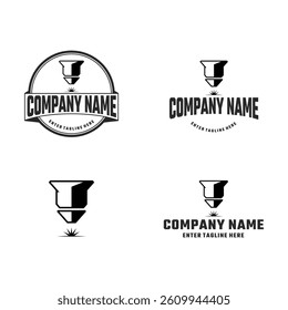 Laser Cutting logo design, laser cutting vector, vintage laser cutting
