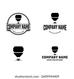 Laser Cutting logo design, laser cutting vector, vintage laser cutting
