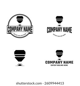 Laser Cutting logo design, laser cutting vector, vintage laser cutting
