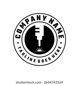 Diseño de logotipo de corte por láser, Vector de corte por láser, corte por láser vintage
