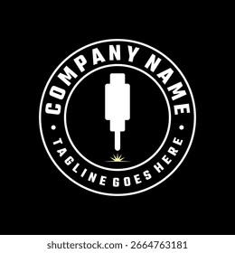Design de logotipo de corte a laser, vetor de corte a laser, corte a laser vintage
