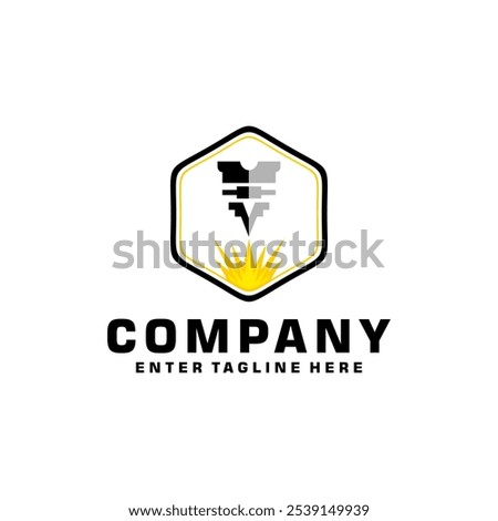 Laser Cutting logo design, laser cutting vector, vintage laser cutting