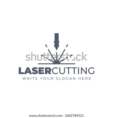 Laser Cutting Machine Logo Design Icon Vector Illustration, CNC Laser Machine Head logo, Laser Engraving Machine.