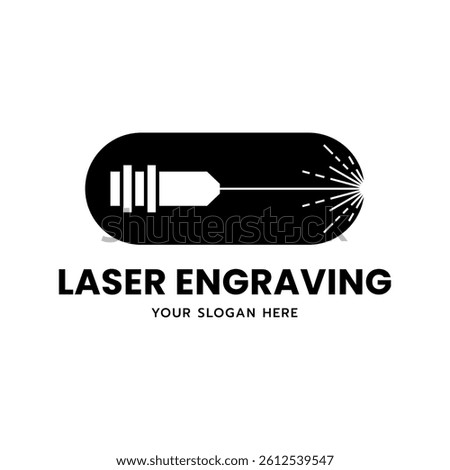 Laser Cutting Machine Logo Design Icon Vector Illustration, CNC Laser Machine Head logo, Laser Engraving Machine.