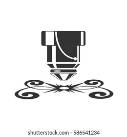 laser cutting machine vector icon