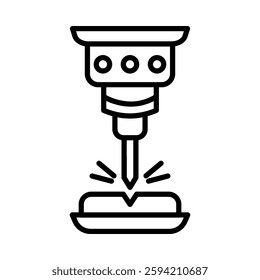 Laser cutting machine Vector Line Icon Design