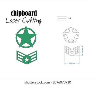 laser cutting military, army. Vector illustration.