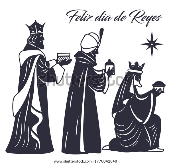 Laser Cutting Nativity Template Silhouette Three Stock Vector Royalty Free 1770042848