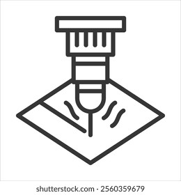 Laser Cutting Outline Icon Vector Illustration