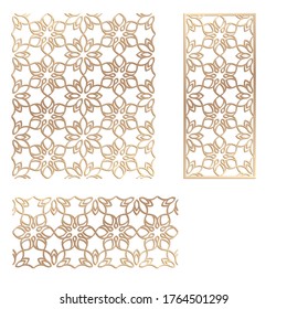 Laser cutting panel. Decal. Fence. Veneer vector. Plywood laser cutting floral design. Room divider. Seamless pattern for silhouette stamps. Stencil lattice ornament for laser cutting. Home screen.