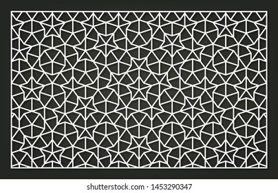 Laser Cutting Panel. A Penrose Tiling. Vector Geometric Template.