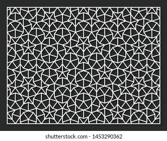 Laser Cutting Panel. A Penrose Tiling. Vector Geometric Template.