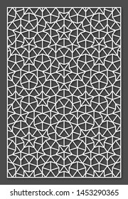 Laser Cutting Panel. A Penrose Tiling. Vector Geometric Template.