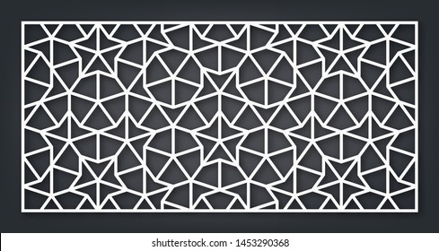 Laser Cutting Panel. A Penrose Tiling. Vector Geometric Template.