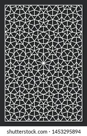 Laser Cutting Panel. A Penrose Tiling. Vector Geometric Template.