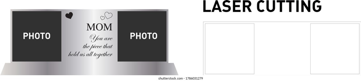 Laser cutting photo frame with emotional text, amazing gift for mother or father