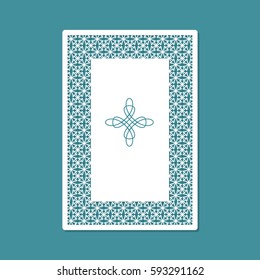 Laser cutting and printing template. Card for greeting cards, invitations, photos, and more. Vector illustration.