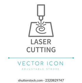 Icono de la línea del vector de corte láser