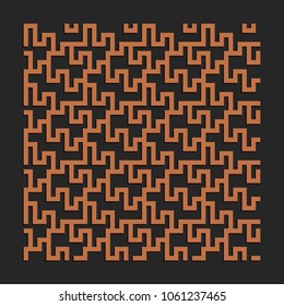 Laser cutting seamless interior design. Tapestry panel. Jigsaw die cut ornament. Lacy cutout silhouette stencil. Fretwork maze pattern. Vector template for paper cutting, metal and woodcut.