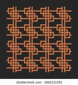 Laser cutting seamless interior design. Tapestry panel. Jigsaw die cut ornament. Lacy cutout silhouette stencil. Fretwork maze pattern. Vector template for paper cutting, metal and woodcut.