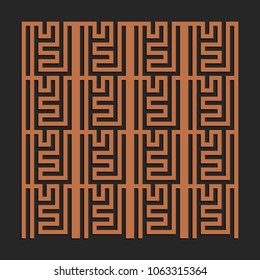Laser cutting seamless interior design. Tapestry panel. Jigsaw die cut ornament. Lacy cutout silhouette stencil. Fretwork maze pattern. Vector template for paper cutting, metal and woodcut.