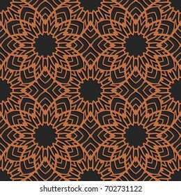Laser cutting seamless pattern. Tapestry panel. Jigsaw die cut ornament. Lacy cutout silhouette stencil. Fretwork floral screen. Vector template for paper cutting, metal and woodcut.