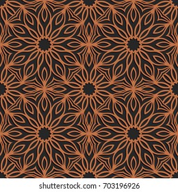Laser cutting seamless pattern. Tapestry panel. Jigsaw die cut ornament. Lacy cutout silhouette stencil. Fretwork floral screen. Vector template for paper cutting, metal and woodcut.