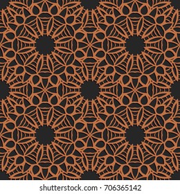 Laser cutting seamless pattern. Tapestry panel. Jigsaw die cut ornament. Lacy cutout silhouette stencil. Fretwork floral screen. Vector template for paper cutting, metal and woodcut.