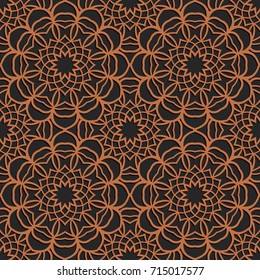 Laser cutting seamless pattern. Tapestry panel. Jigsaw die cut ornament. Lacy cutout silhouette stencil. Fretwork floral screen. Vector template for paper cutting, metal and woodcut.
