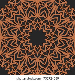 Laser cutting seamless pattern. Tapestry panel. Jigsaw die cut ornament. Lacy cutout silhouette stencil. Fretwork floral screen. Vector template for paper cutting, metal and woodcut.
