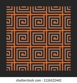 Laser cutting seamless tile. Greek meander panel. Jigsaw die cut ornament. Lacy cutout silhouette stencil. Fretwork maze pattern. Vector template for paper cutting, metal and woodcut.