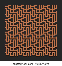 Laser cutting seamless tile. Tapestry panel. Jigsaw die cut ornament. Lacy cutout silhouette stencil. Fretwork maze pattern. Vector template for paper cutting, metal and woodcut.