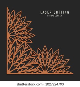 Laser cutting set. Woodcut vector trellis panels. Plywood lasercut floral design. Hexagonal seamless patterns for printing, engraving, paper cut. Stencil lattice ornaments.