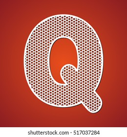 Laser cutting template. The alphabet letter Q for laser cutting. Vector illustration, can be used for paper cutting and wood carving. Modern monogram initial letter. Geometrical font vector.