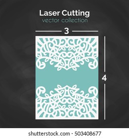 Laser Cutting Template. Carverd Greeting Card.
