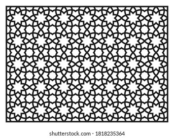 Laserschneiden Vorlage. Dekorative Grille. Orientalisches geometrisches Muster.