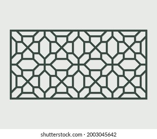 Laser Cutting Template. Decorative Lattice. Middle Eastern Geometric Pattern.