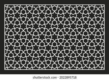 Laserschneiden Vorlage. Dekorationsgitter. Geometrisches Muster des Mittleren Ostens.