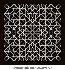 Laser Cutting Template. Decorative Lattice. Middle Eastern Geometric Pattern.