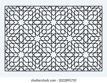 Laser Cutting Template. Decorative Lattice. Middle Eastern Geometric Pattern.