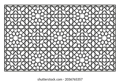 Laser Cutting Template. Decorative Lattice. Middle Eastern Geometric Pattern.