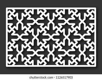 Laser cutting template. Decorative panel. Traditional oriental pattern.