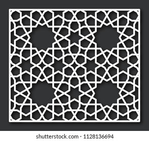 Laser cutting template. Decorative panel. Traditional oriental pattern. Can be used for die cutting or stencil.
