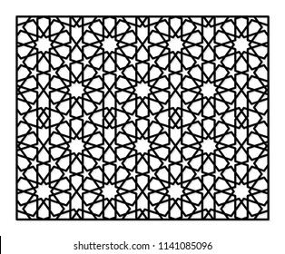 Laser cutting template. Decorative panel. Traditional oriental pattern. Can be used for die cutting or stencil.